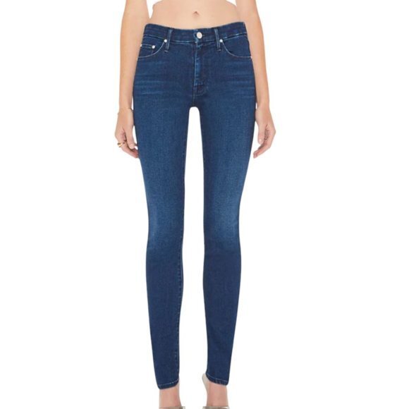 MOTHER Women's Skinny Jeans - Dark Blue - Picture 1 of 6